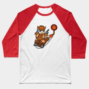 Cartoon Cowboy play dart brown color Baseball T-Shirt